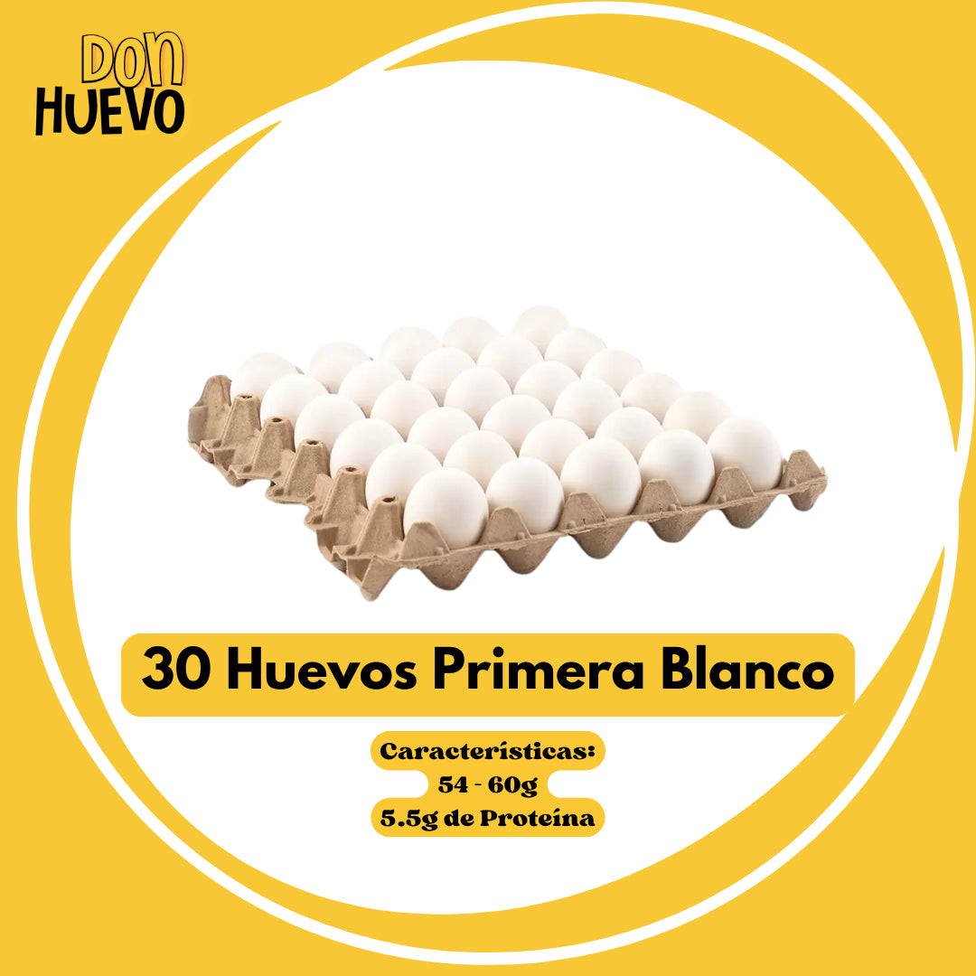 30 Huevos Primera Blanco - La Mejor Proteína