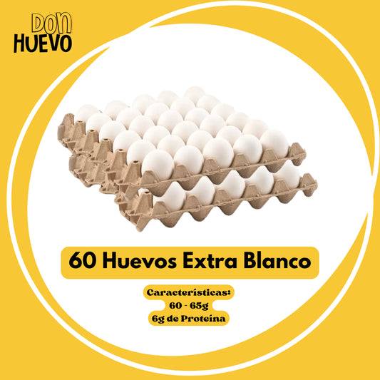 60 Huevos Extra Blanco - La Mejor Proteína