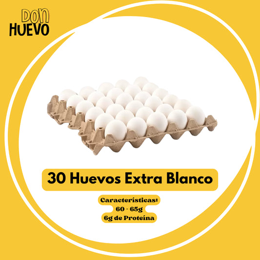 30 Huevos Extra Blanco - La Mejor Proteína