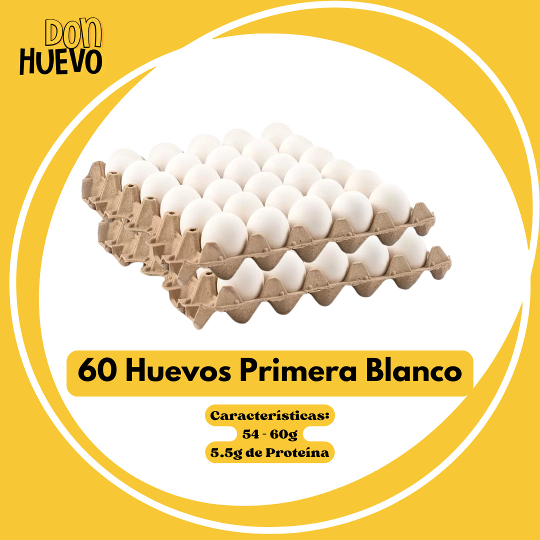 60 Huevos Primera Blanco - La Mejor Proteína