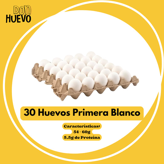 30 Huevos Primera Blanco - La Mejor Proteína